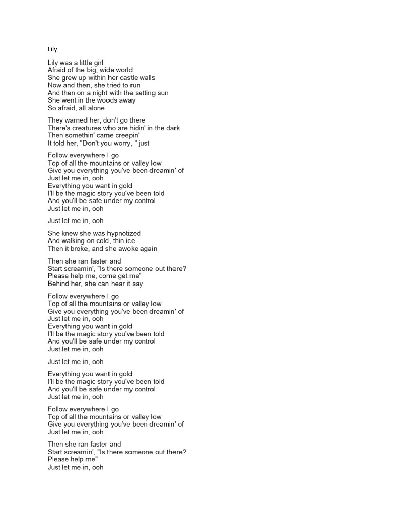 Lirik Lagu Lily Dan Is Not You PDF