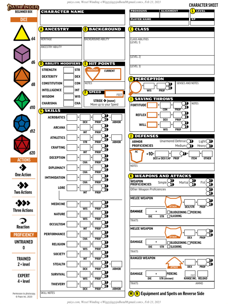 Pathfinder Character Sheet Template | PDF | Storytelling | Leisure ...