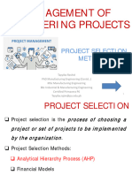 Project Selection Methods (AHP)