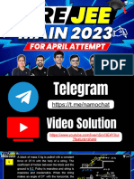 JEE Main April Attempt (Pre JEE Main 2023) - Solutions
