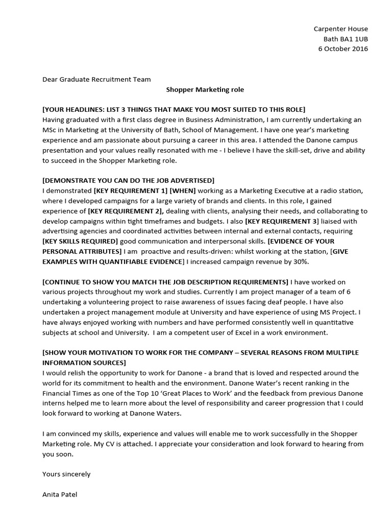 Cover Letter TEMPLATE | PDF | Marketing | Brand