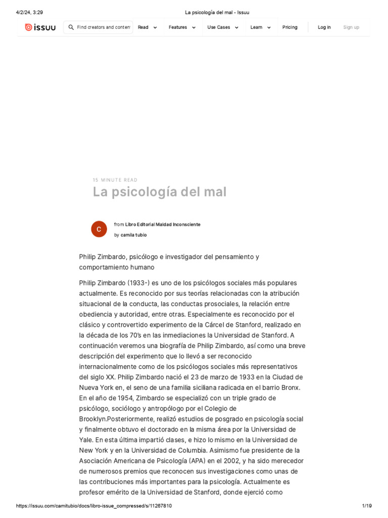 La Psicología Del Mal - Issuu | PDF | Ciencias sociales | Ciencia y ...