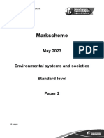 Environmental Systems and Societies Paper 2 TZ2 SL Markscheme