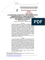 La Psicología Colectiva y Los Conceptos de Liberación en El Campo Religioso Notas para Pensar La Sociedad y Los Movimientos Utópicos