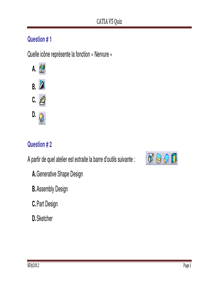 Quiz CATIA V5: Testez vos connaissances | PDF | Ordinateurs