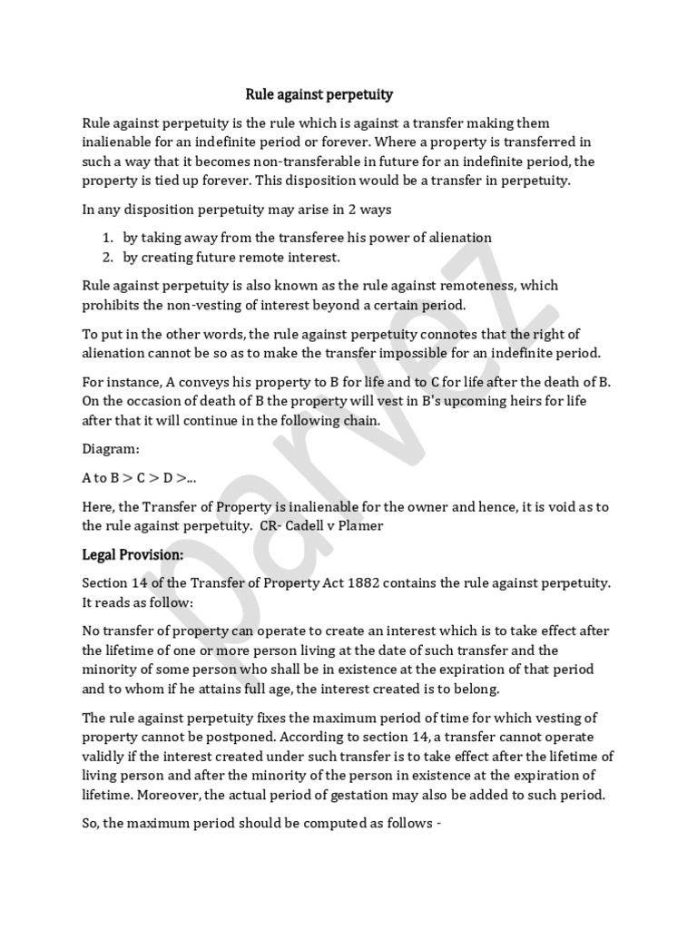 Rule Against Perpetuity Note | PDF | Justice | Crime & Violence