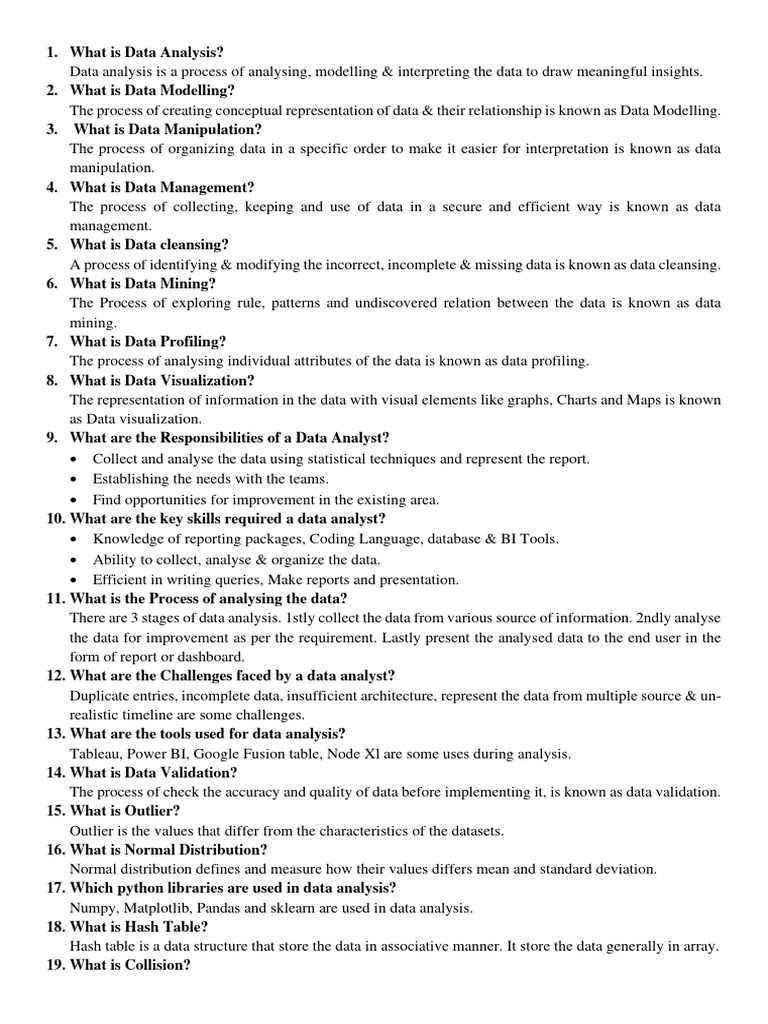 Data Analysis Q&A | PDF | Data Analysis | Data