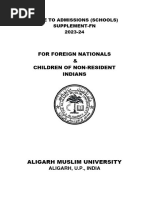 For Foreign Nationals & Children of Non-Resident Indians: Guide To Admissions (Schools) Supplement-Fn 2023-24