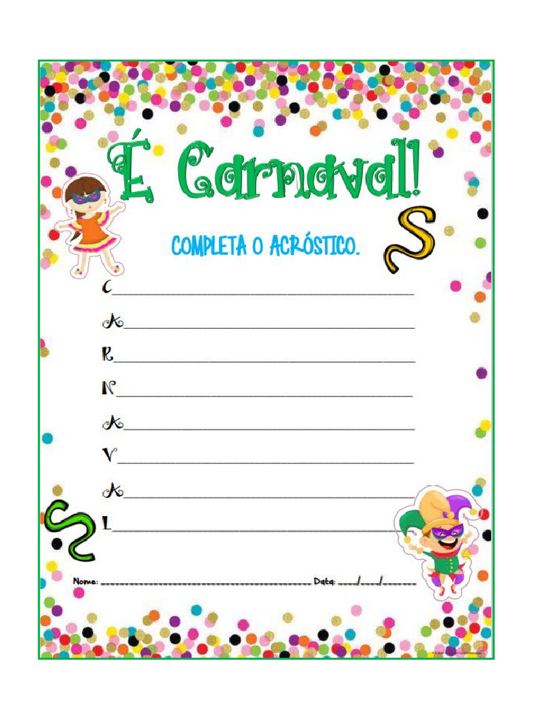 Acróstico Carnaval | PDF