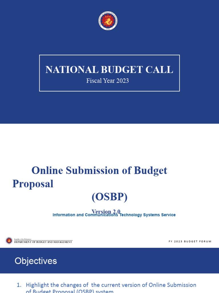 OSBP 2.0 Overview for Budget Proposals | PDF | Internet Forum | Budget