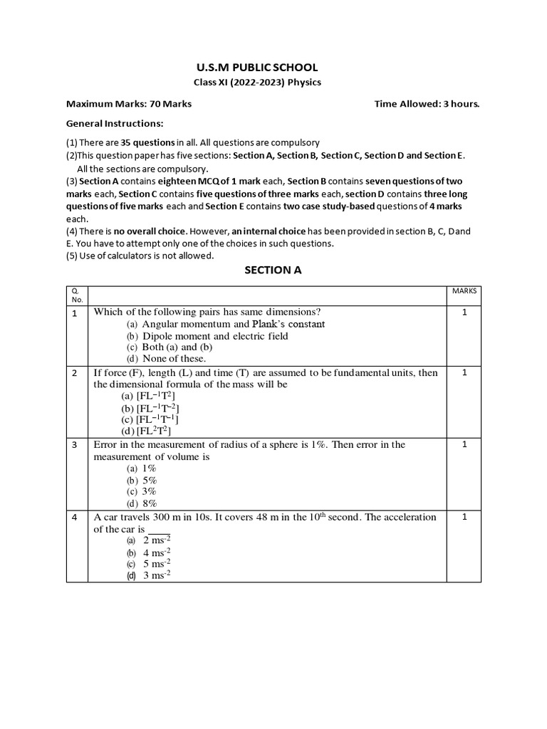 U S M Physics Pdf Momentum Acceleration