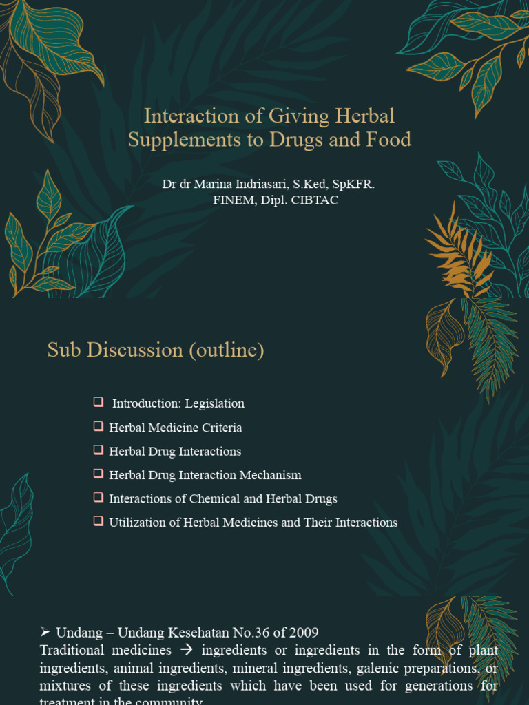 Interaction of Giving Herbal Supplements To Drugs and Food (ENG) | PDF ...