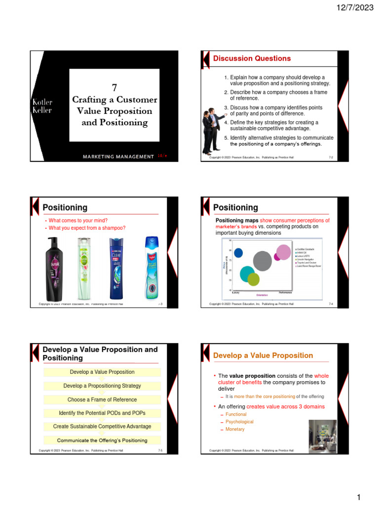 Crafting A Customer Value Proposition And Positioning Pdf Brand