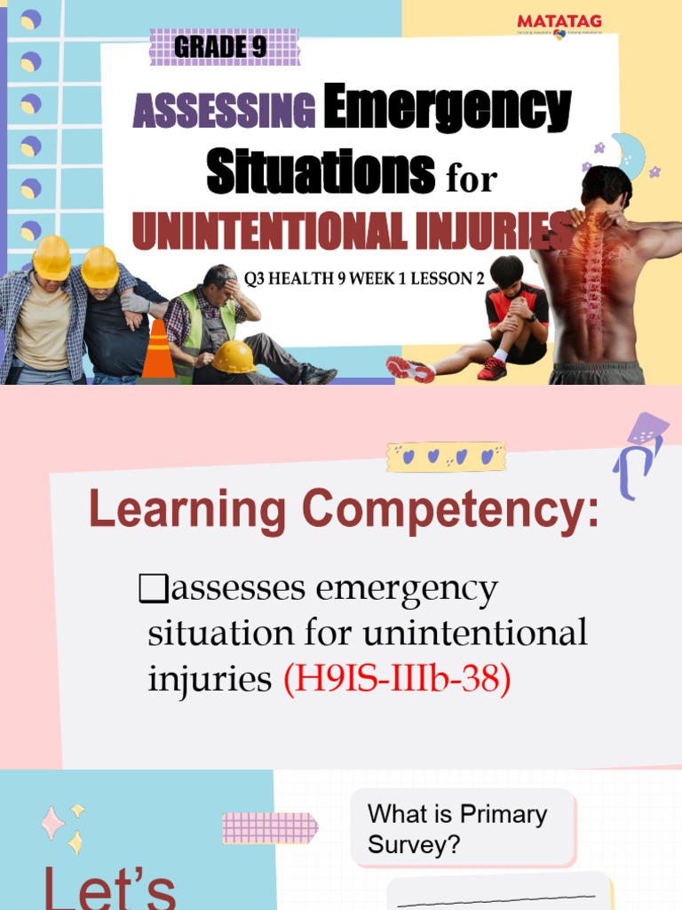 HEALTH - Q3 PPT-MAPEH9 - Lesson 2 (Assessing Emergency Situations) | PDF