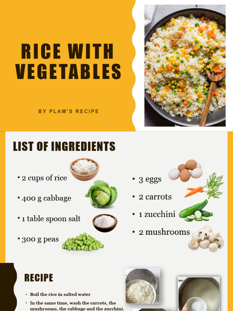 Vegetable Rice Recipe by Plam | PDF | Wellness