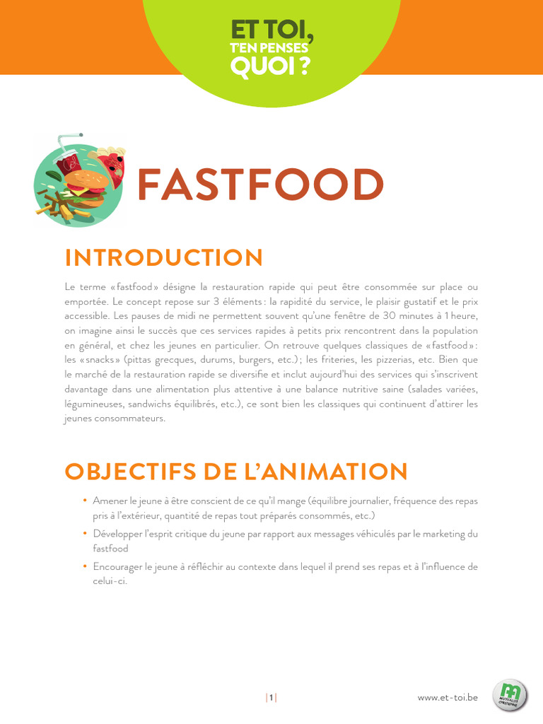 Impact du fast-food sur la santé des jeunes | PDF | Nourritures ...
