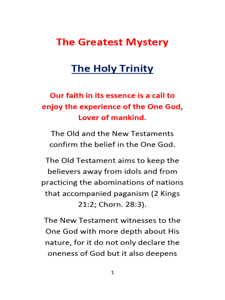 The Greatest Mystery - 4th Booklet | PDF | God The Father | God