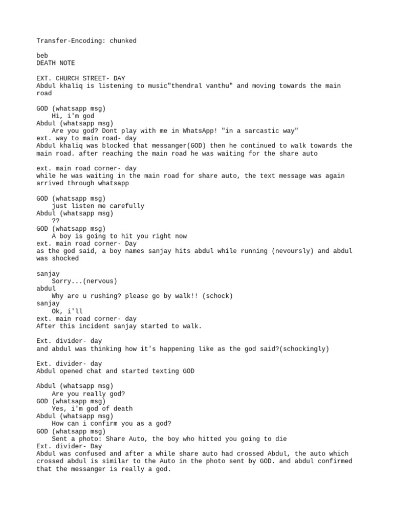 Script DEATH NOTE | PDF