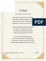 A Wish Poetry Analysis Long Bond Paper Print