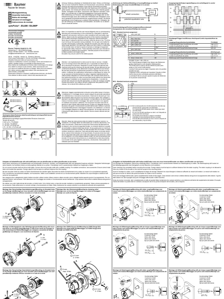 Eil580 Incremental Encoder Mounting Installation Manual | PDF