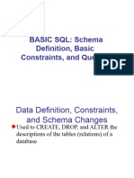BASIC SQL: Schema Definition, Basic Constraints, and Queries