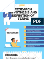 Research Hypothesis and Definition of Terms