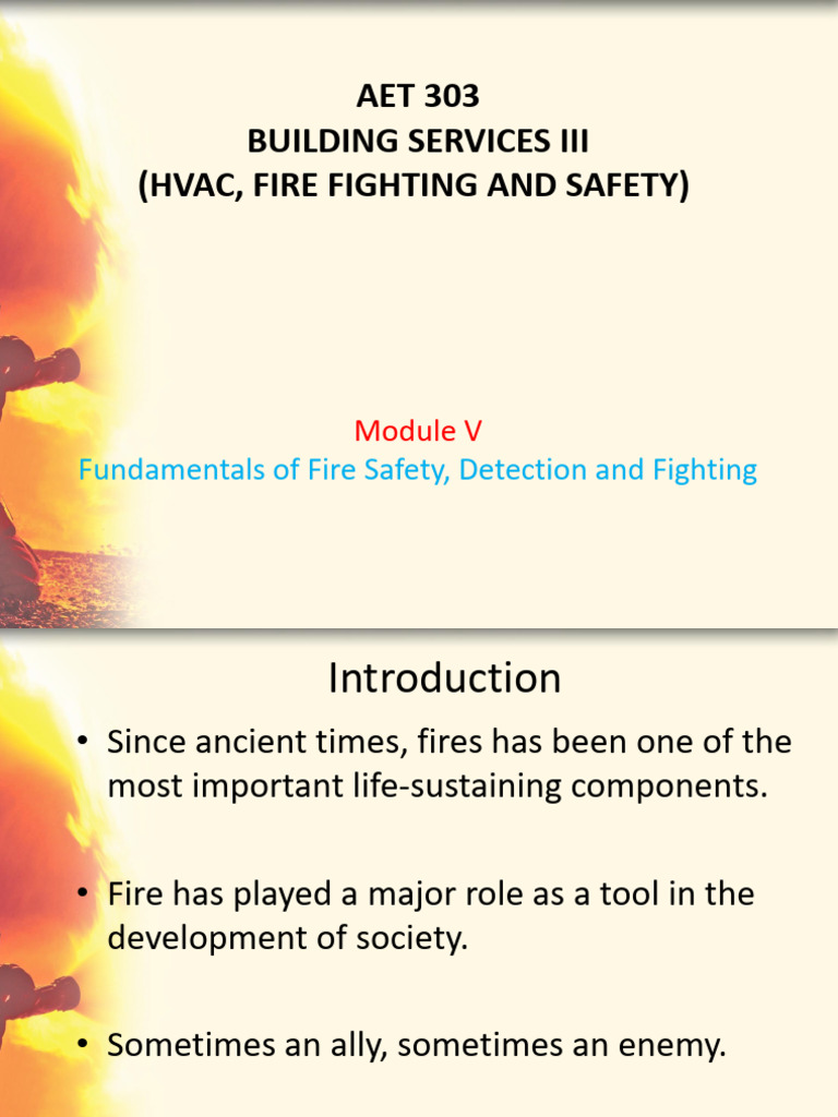 Module - V BUILDING SERVICES III (FIRE FIGHTING AND SAFETY) | PDF ...