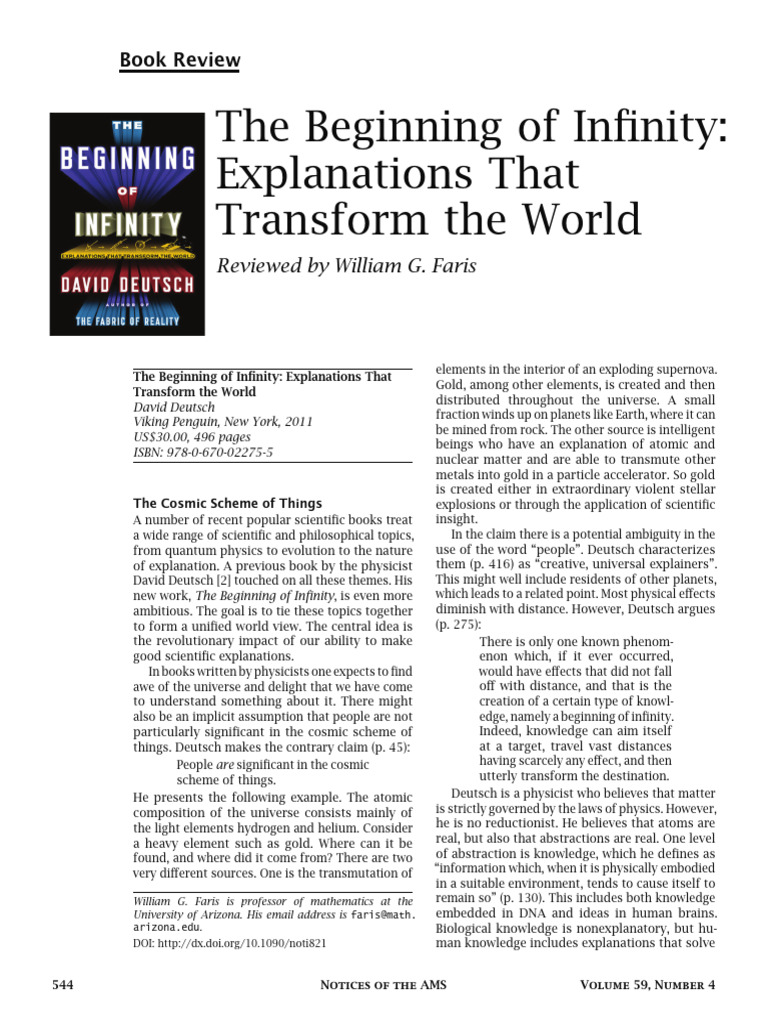 Review of Deutsch's The Beginning of Infinity | PDF | Hilbert Space ...