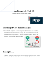 Cost Benefit Analysis (Unit 12)