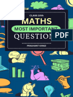 MATHS Most Important Questions (Prashant Kirad)