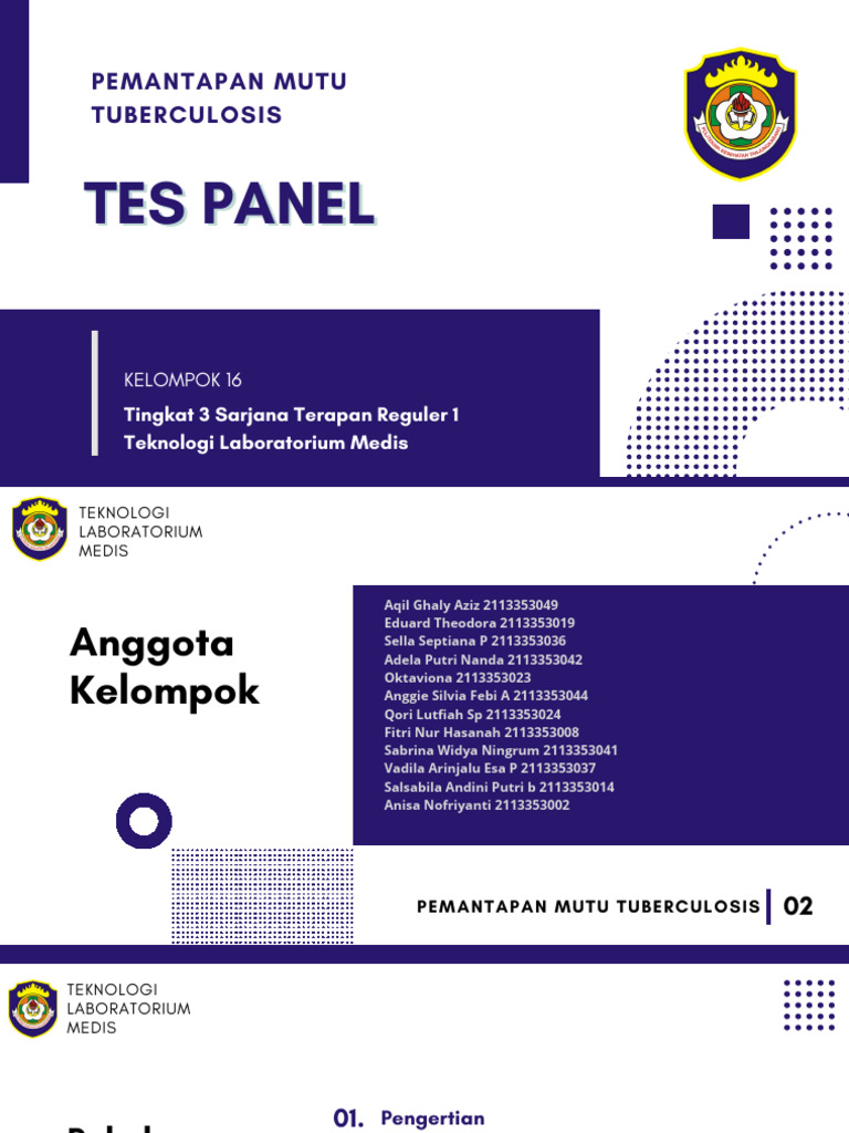 Pemantapan Mutu Tes Panel Tuberkulosis | PDF | Teknologi & Rekayasa