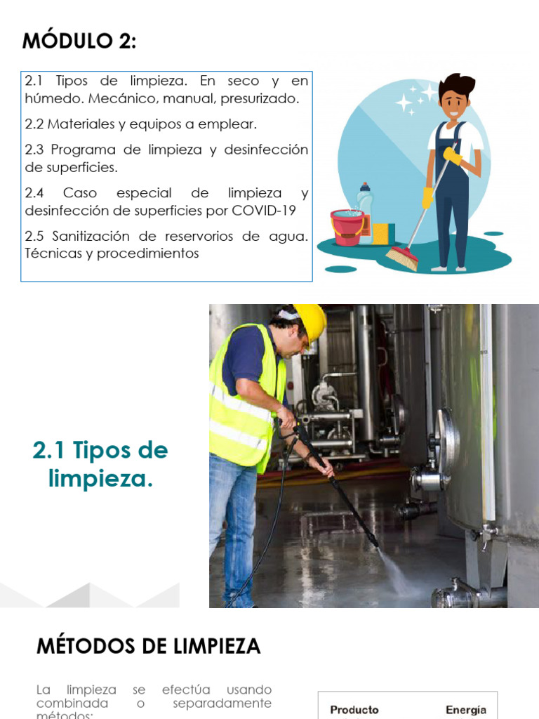 Métodos de Limpieza y Desinfección | PDF | Agua | Detergente
