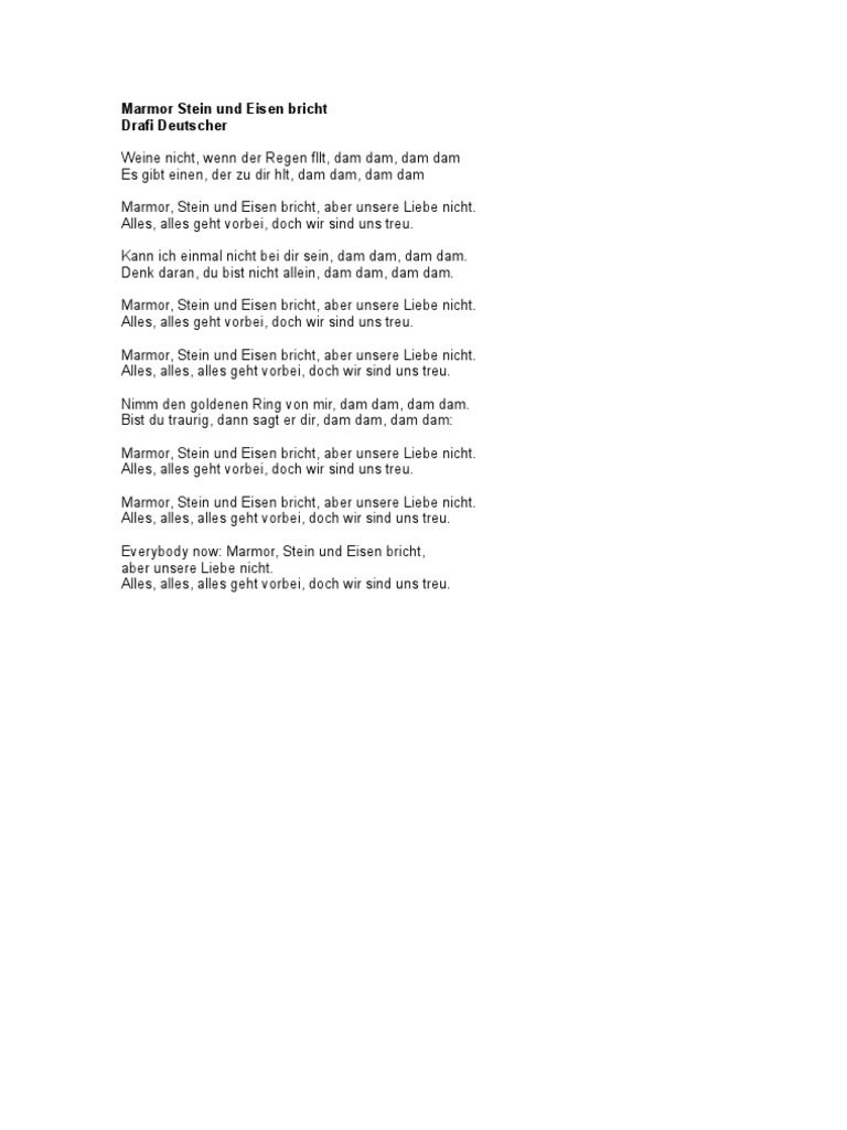 Marmor Stein Und Eisen Bricht PDF
