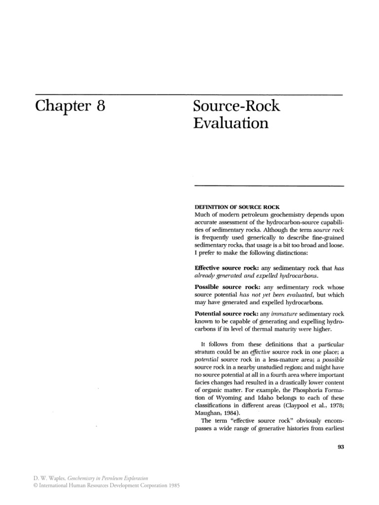 Source Rock Evaluation Techniques | PDF | Chemistry | Economic Geology