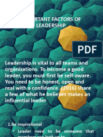 Important Factors of Leadership