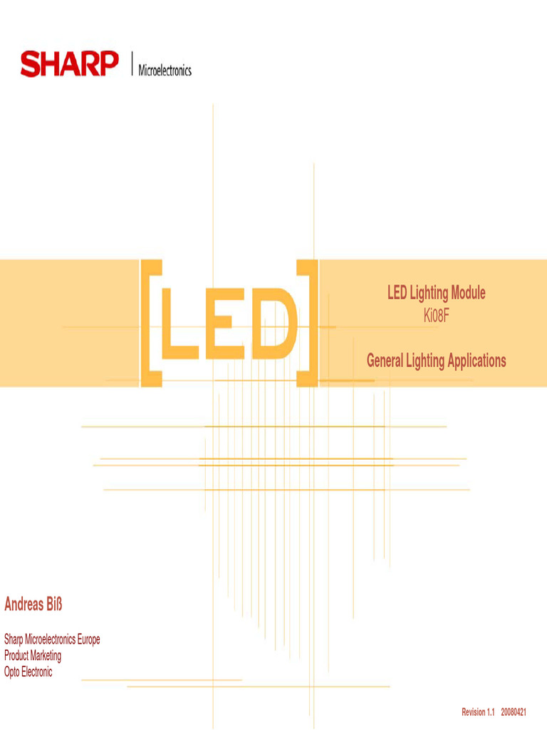 Sharp LED Lighting Ki08F Vers 01 1 | PDF | Light Emitting Diode | Equipment