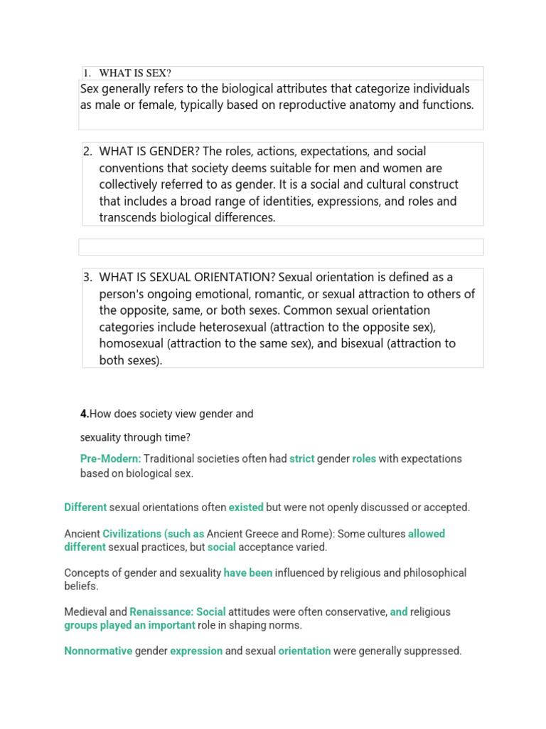 Understanding Sex and Gender Concepts | PDF