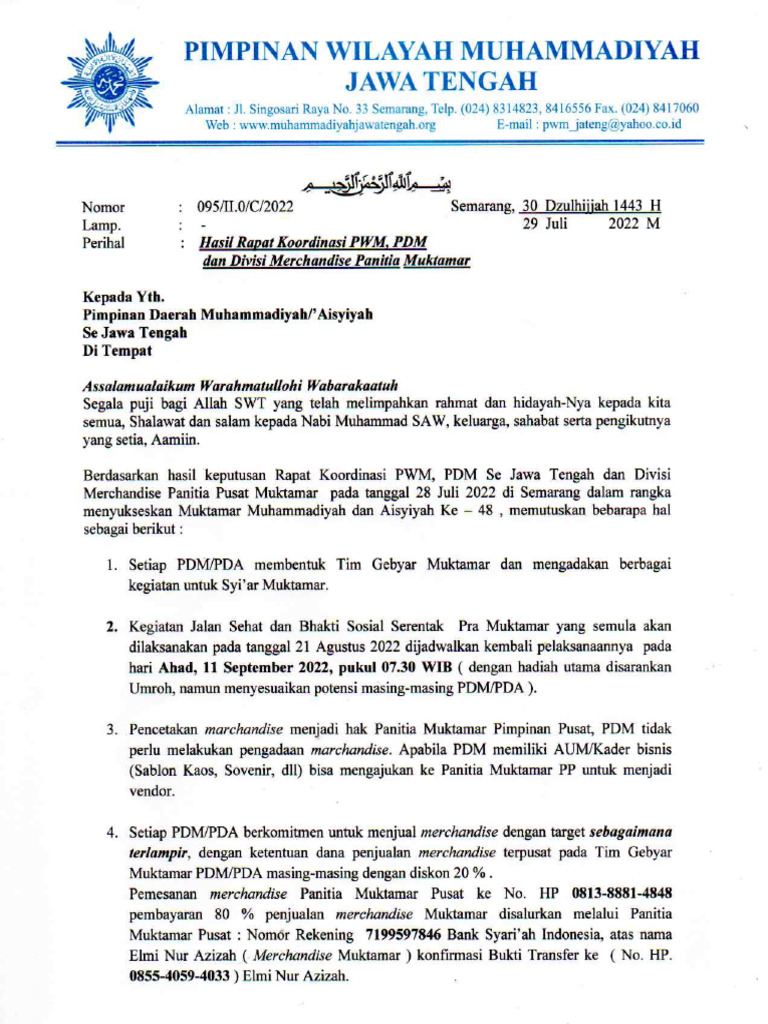 Hasil Keputusan Rapat Contoh | PDF