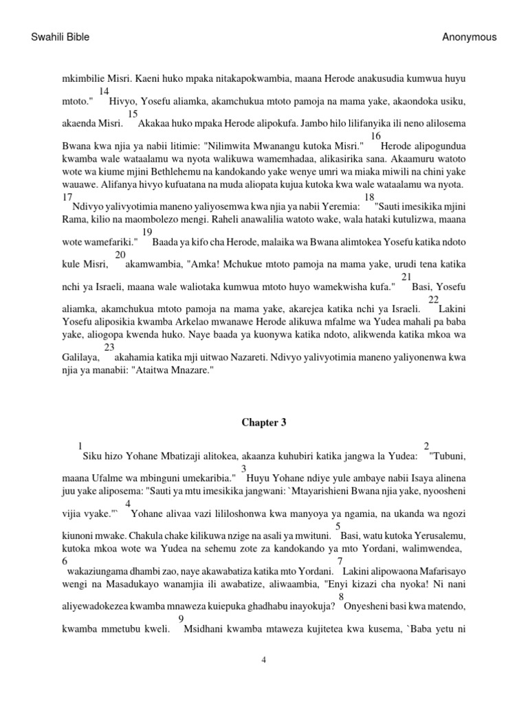 The Holy Bible Swahili New Testament 14 Pdf