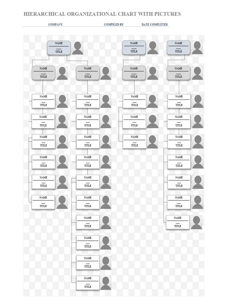 IC Hierarchical Organizational Chart With Pictures Template 9243 | PDF