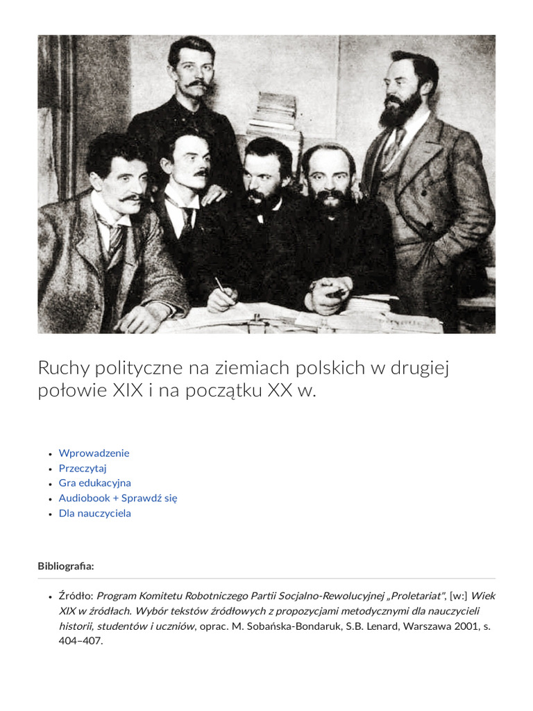 Orientacje Polityczne Na Ziemiach Polskich W Czasie I Wojny światowej