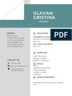 White and Green Simple Student CV Resume