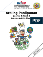 Araling Panlipunan: Quarter 2: Week 1 Learning Activity Sheets