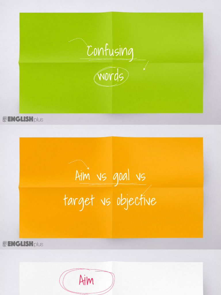 Confusing Words 1 Aim Vs Goal Vs Target Vs Objective PDF