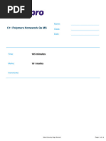 C11 Polymers Homework Qs MS: 105 Minutes