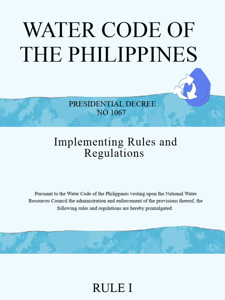 Water Code of The Philippines | PDF | Groundwater | Water