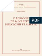 L Apologie de Saint Justin Philosophe Et Martyr Ed. Universitaires Impr. Saint-Paul 1994