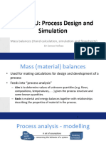 Mass Balances (Hand Calculation, Simulation and Flowsheets)