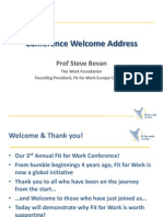 Welcome Address by Steve Bevan