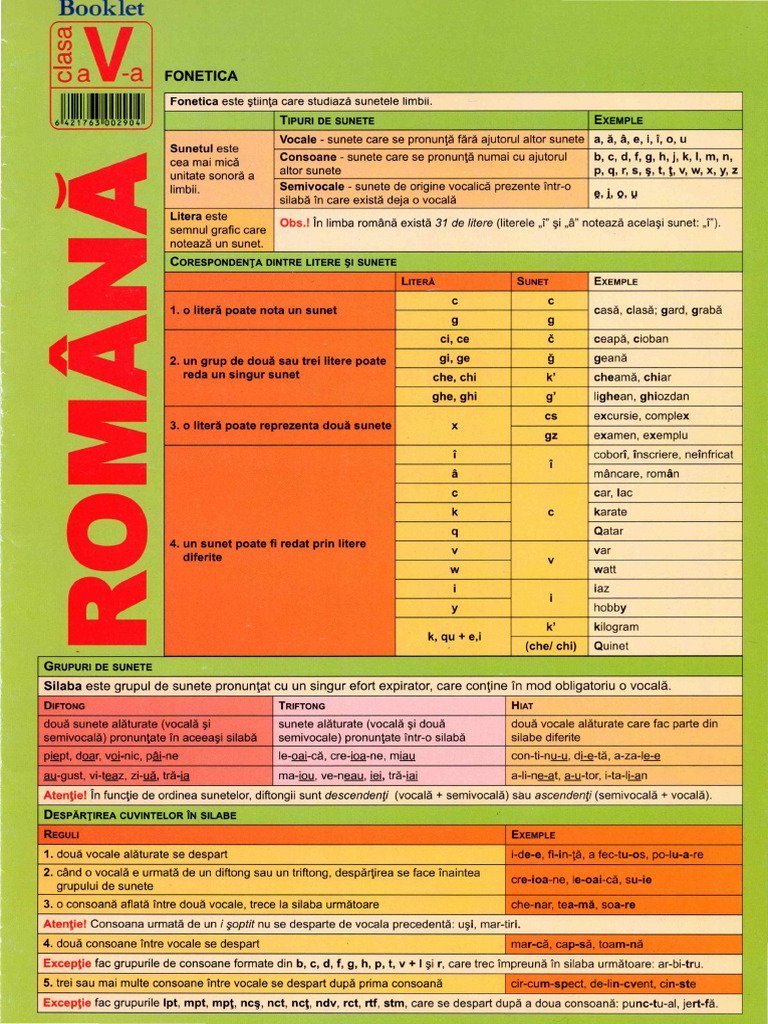Fonetica Limbii Române | PDF
